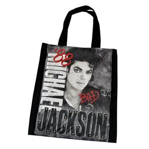 Via Penny Lane Reworked Apparel Michael Jackson BAD ‘88 Black Canvas Tote Bag OS